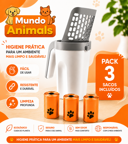 LimpaAreia™ | Pá Autolimpante para Caixa de Areia do Gato